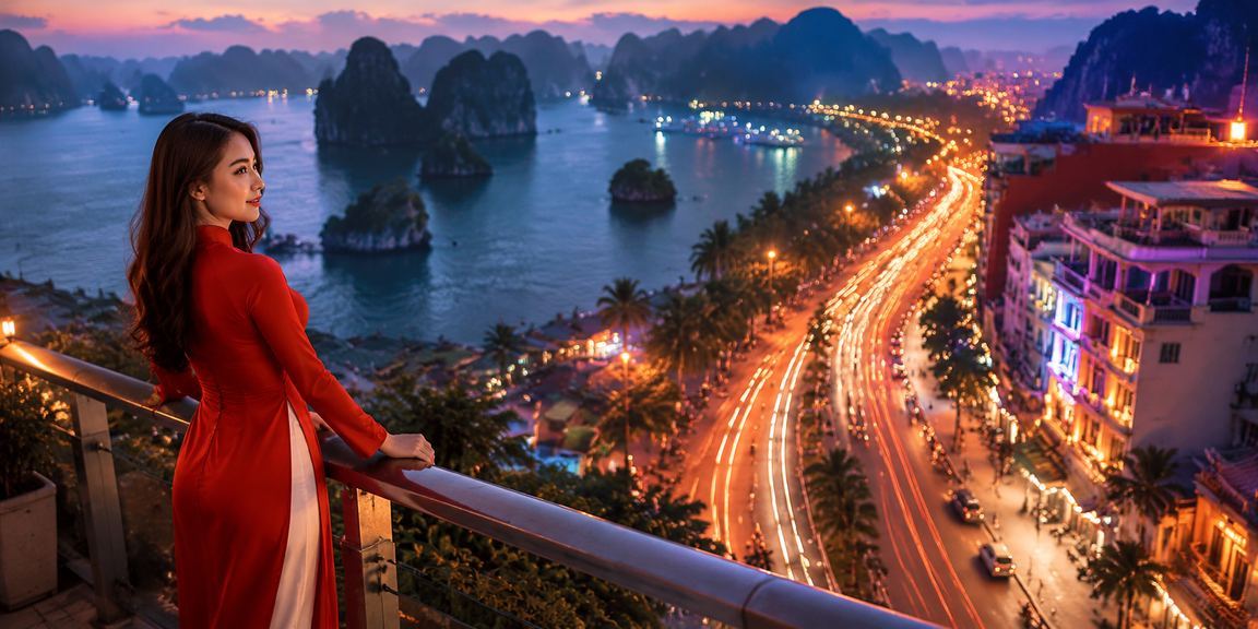 Trải nghiệm slot game tại vịnh Hạ Long với trang phục áo dài truyền thống
